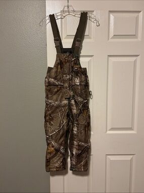 Kids Redhead Waterproof Camo Bib Overalls - Brown Realtree Style small